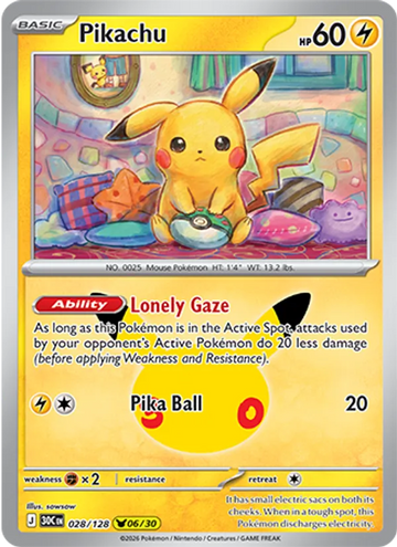 Losse Pokémonkaart 028/128 - Pikachu - 30th Celebration - [Pikachu Rare]