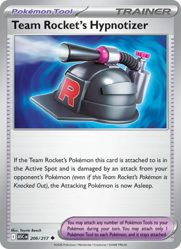 Losse Pokémonkaart 206/217 - Team Rocket's Hypnotizer - Ascended Heroes - [Uncommon] - Reverse Holo