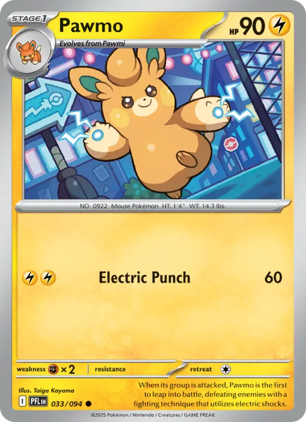 Losse Pokémonkaart 033/094 - Pawmo - Phantasmal Flames - [Common]