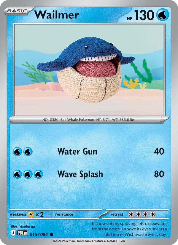 Losse Pokémonkaart 015/084 - Wailmer - Pitch Black - [Common]
