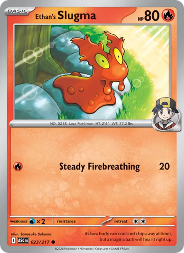 Losse Pokémonkaart 023/217 - Ethan's Slugma - Ascended Heroes - [Common] - Pokeball Reverse Holo
