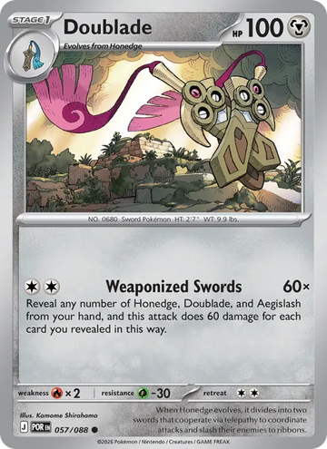 Losse Pokémonkaart 057/088 - Doublade - Perfect Order - [Common]
