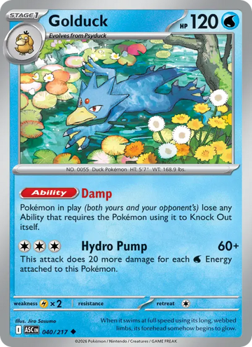 Losse Pokémonkaart 040/217 - Golduck - Ascended Heroes - [Uncommon] - Loveball Reverse Holo
