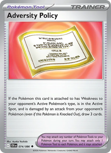 Losse Pokémonkaart 074/086 - Adversity Policy - Chaos Rising - [Uncommon] - Reverse Holo