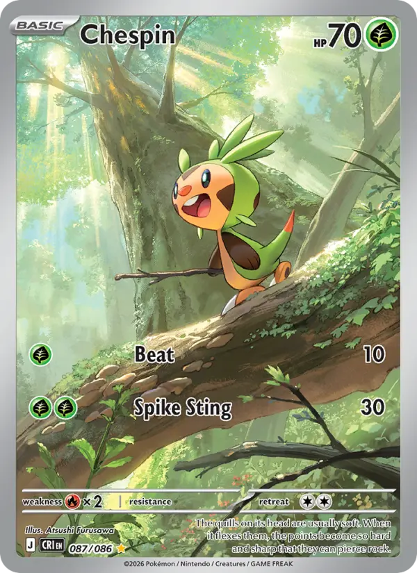 Losse Pokémonkaart 087/086 - Chespin - Chaos Rising - [Illustration rare]