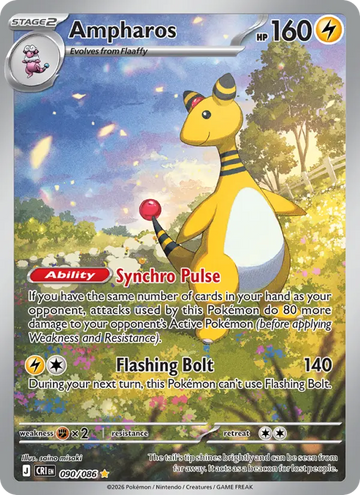 Losse Pokémonkaart 090/086 - Ampharos - Chaos Rising - [Illustration rare]