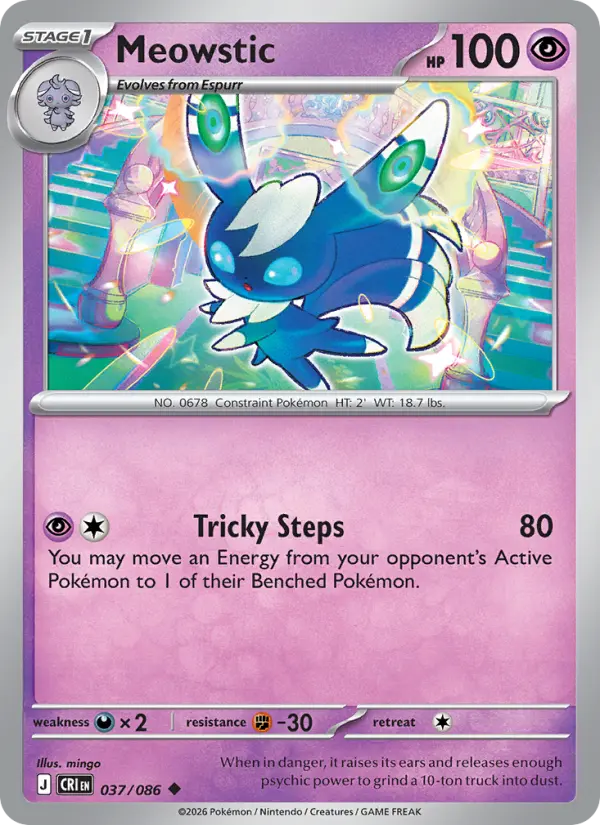 Losse Pokémonkaart 037/086 - Meowstic - Chaos Rising - [Uncommon]