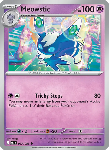 Losse Pokémonkaart 037/086 - Meowstic - Chaos Rising - [Uncommon]
