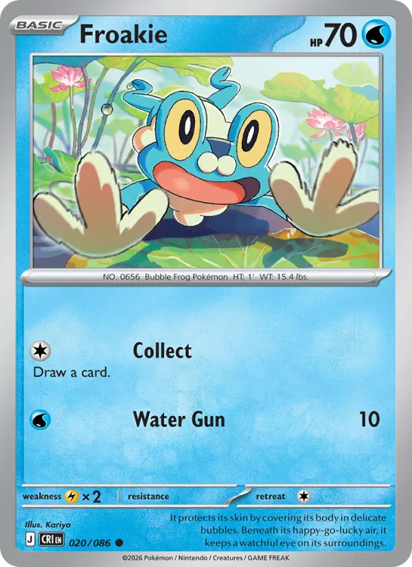 Losse Pokémonkaart 020/086 - Froakie - Chaos Rising - [Common]