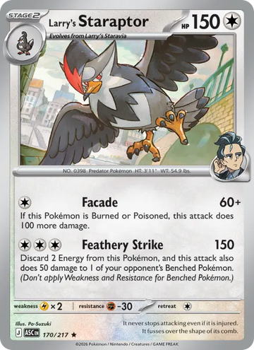 Losse Pokémonkaart 170/217 - Larry's Staraptor - Ascended Heroes - [Rare]