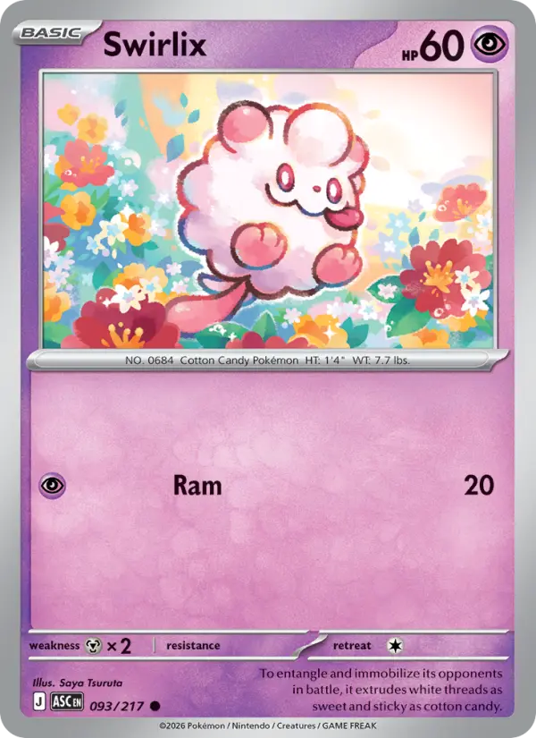 Losse Pokémonkaart 093/217 - Swirlix - Ascended Heroes - [Common]