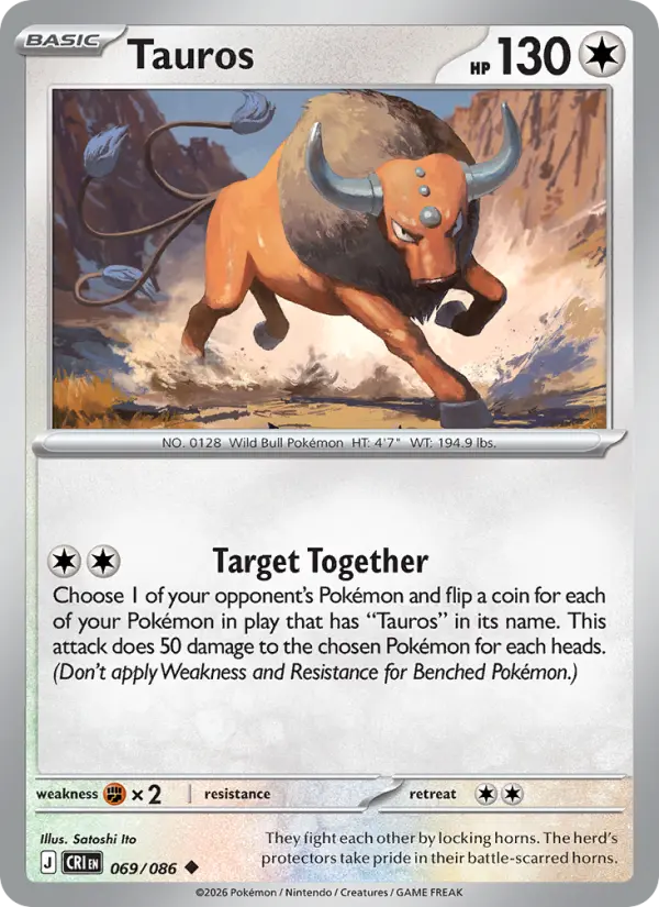 Losse Pokémonkaart 069/086 - Tauros - Chaos Rising - [Uncommon]