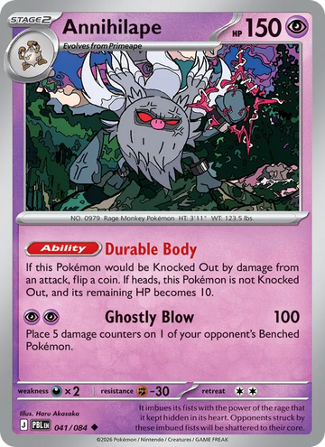 Losse Pokémonkaart 041/084 - Annihilape - Pitch Black - [Uncommon]