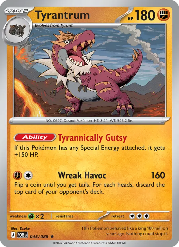 Losse Pokémonkaart 045/088 - Tyrantrum - Perfect Order - [Rare]