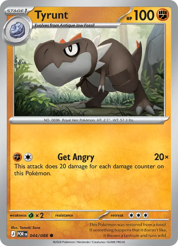 Losse Pokémonkaart 044/088 - Tyrunt - Perfect Order - [Common]