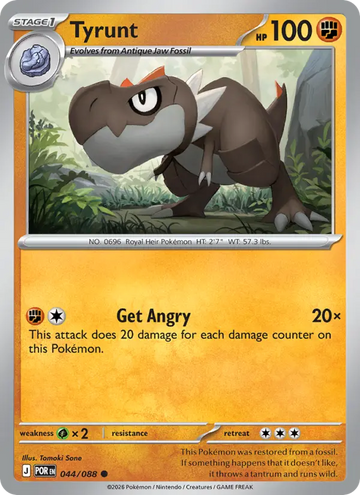 Losse Pokémonkaart 044/088 - Tyrunt - Perfect Order - [Common]