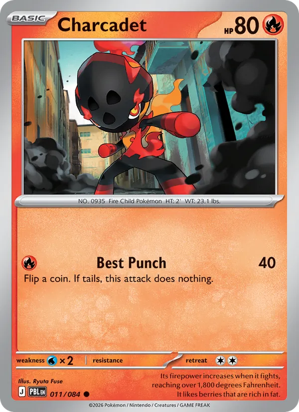 Losse Pokémonkaart 011/084 - Charcadet - Pitch Black - [Common] - Reverse Holo