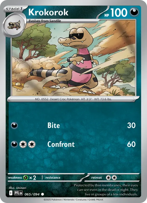 Losse Pokémonkaart 065/094 - Krokorok - Phantasmal Flames - [Common]