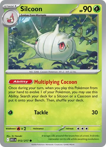 Losse Pokémonkaart 012/217 - Silcoon - Ascended Heroes - [Common]