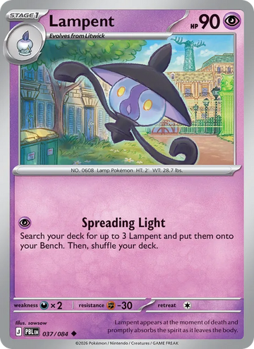 Losse Pokémonkaart 037/084 - Lampent - Pitch Black - [Uncommon] - Reverse Holo