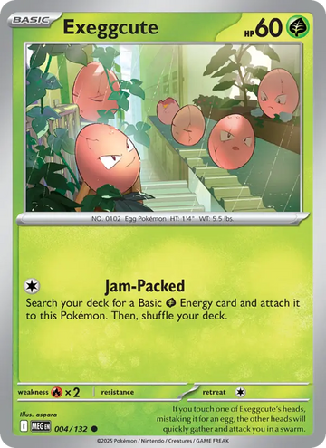 Losse Pokémonkaart 004/132 - Exeggcute - Mega Evolution - [Common]