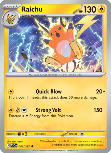 Losse Pokémonkaart 056/217 - Raichu - Ascended Heroes - [Uncommon]