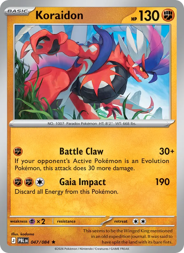 Losse Pokémonkaart 047/084 - Koraidon - Pitch Black - [Rare]