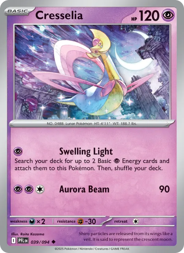 Losse Pokémonkaart 039/094 - Cresselia - Phantasmal Flames - [Uncommon]