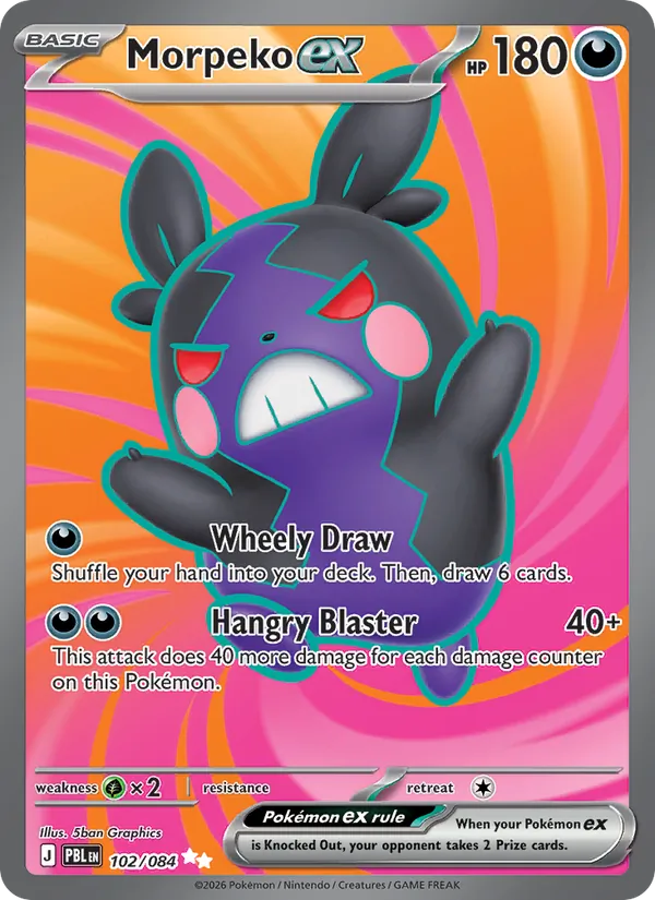 Losse Pokémonkaart 102/084 - Morpeko ex - Pitch Black - [Ultra Rare]