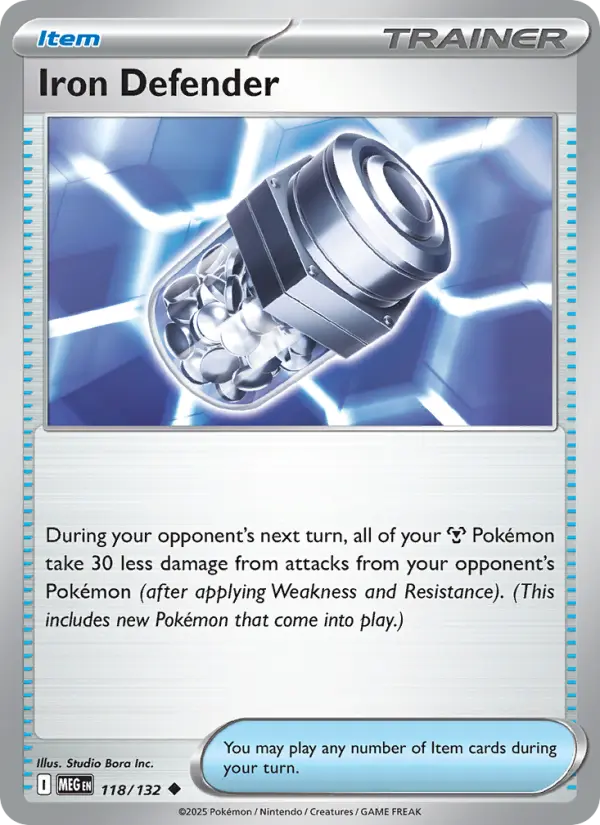 Losse Pokémonkaart 118/132 - Iron Defender - Mega Evolution - [Uncommon]
