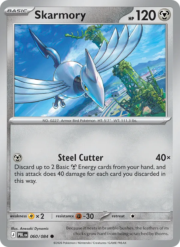 Losse Pokémonkaart 060/084 - Skarmory - Pitch Black - [Common]