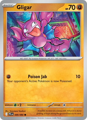 Losse Pokémonkaart 049/094 - Gligar - Phantasmal Flames - [Common]