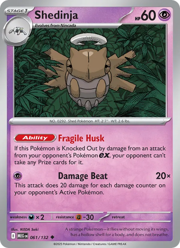 Losse Pokémonkaart 061/132 - Shedinja - Mega Evolution - [Uncommon]