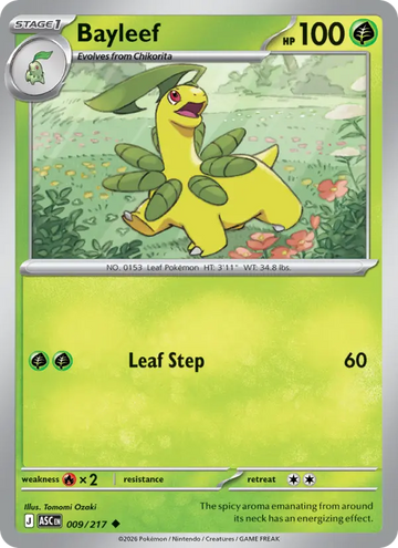Losse Pokémonkaart 009/217 - Bayleef - Ascended Heroes - [Uncommon]