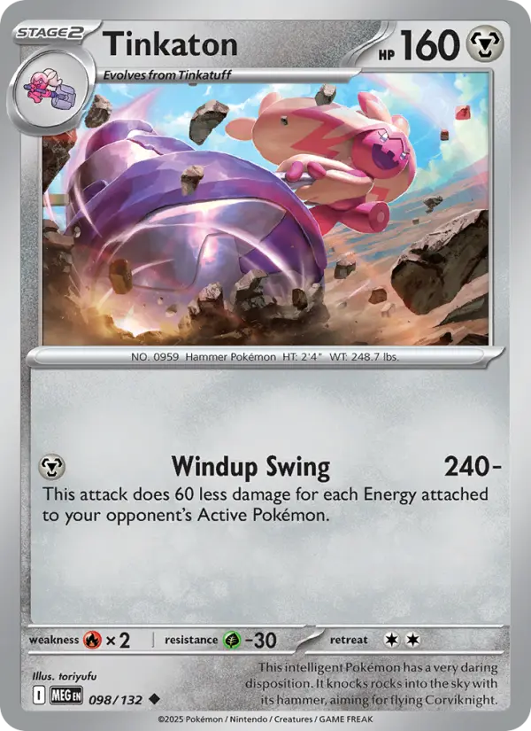Losse Pokémonkaart 098/132 - Tinkaton - Mega Evolution - [Uncommon]