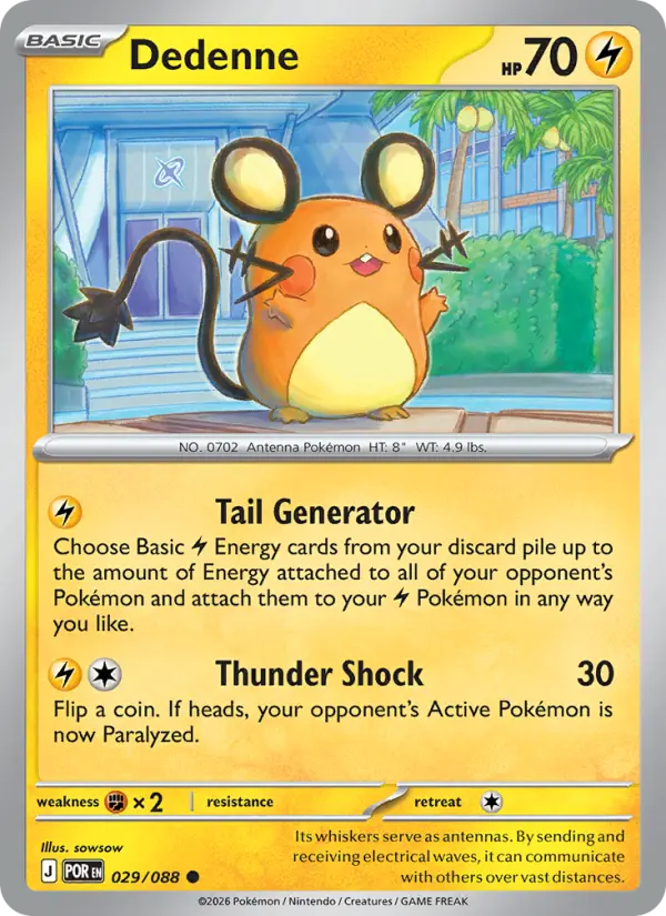 Losse Pokémonkaart 029/088 - Dedenne - Perfect Order - [Common]