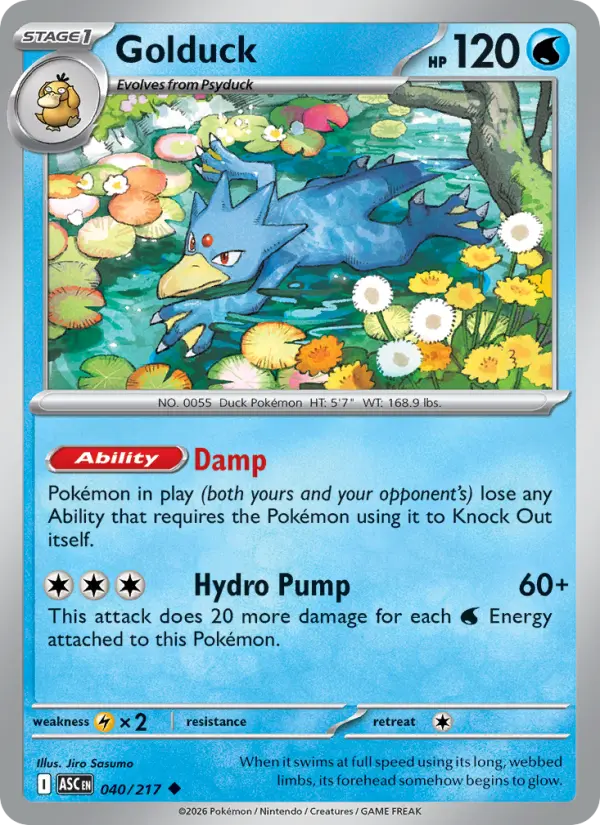 Losse Pokémonkaart 040/217 - Golduck - Ascended Heroes - [Uncommon]