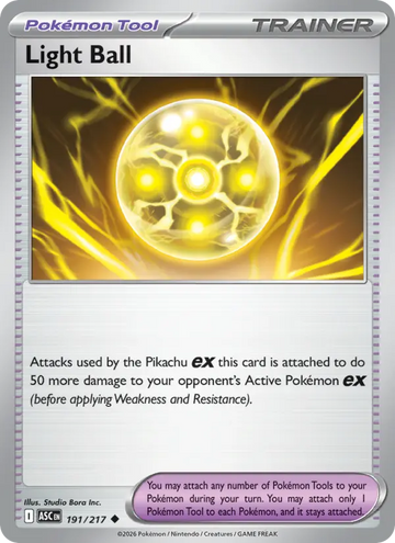 Losse Pokémonkaart 191/217 - Light Ball - Ascended Heroes - [Uncommon]