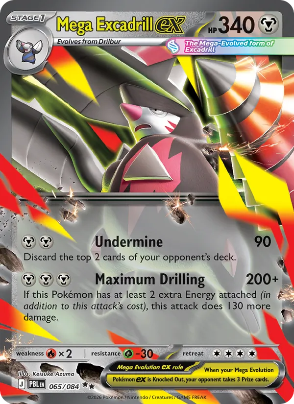 Losse Pokémonkaart 065/084 - Mega Excadrill ex - Pitch Black - [Double rare]