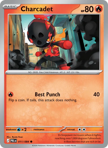 Losse Pokémonkaart 011/084 - Charcadet - Pitch Black - [Common]