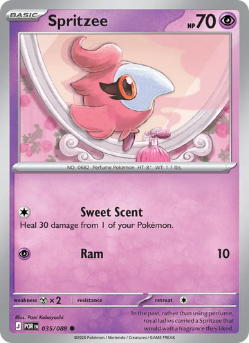 Losse Pokémonkaart 035/088 - Spritzee - Perfect Order - [Common]