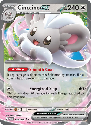 Losse Pokémonkaart 073/086 - Cinccino ex - Chaos Rising - [Double rare]