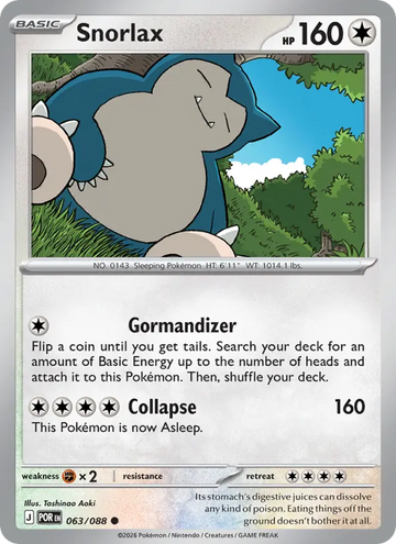 Losse Pokémonkaart 063/088 - Snorlax - Perfect Order - [Common]