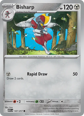 Losse Pokémonkaart 147/217 - Bisharp - Ascended Heroes - [Common]
