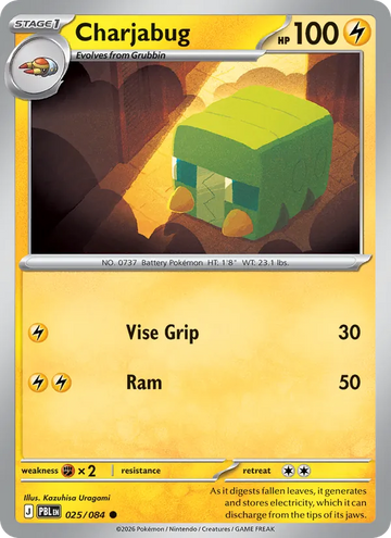 Losse Pokémonkaart 025/084 - Charjabug - Pitch Black - [Common] - Reverse Holo