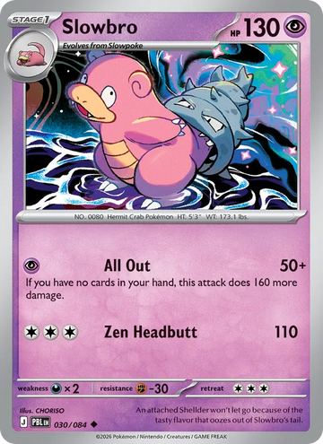 Losse Pokémonkaart 030/084 - Slowbro - Pitch Black - [Uncommon]