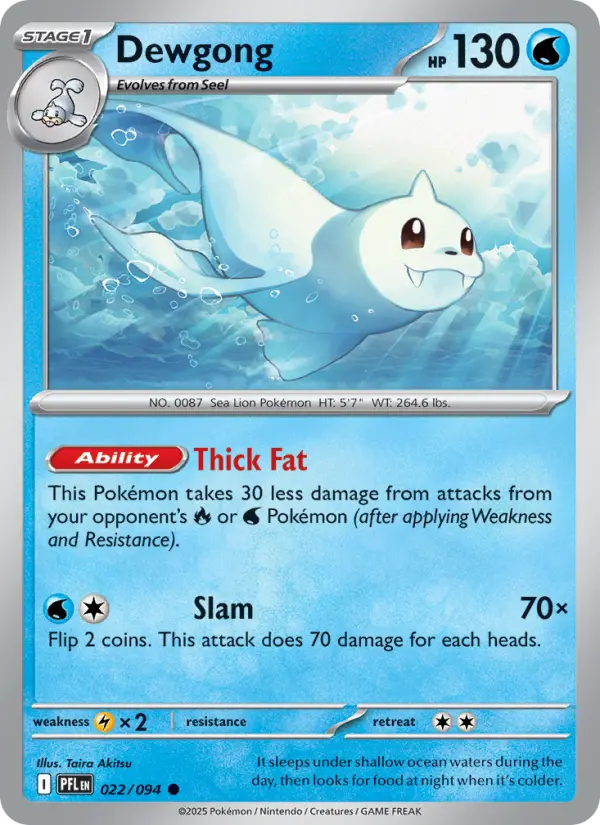 Losse Pokémonkaart 022/094 - Dewgong - Phantasmal Flames - [Common]