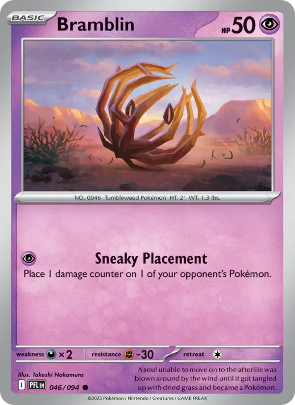 Losse Pokémonkaart 046/094 - Bramblin - Phantasmal Flames - [Common]