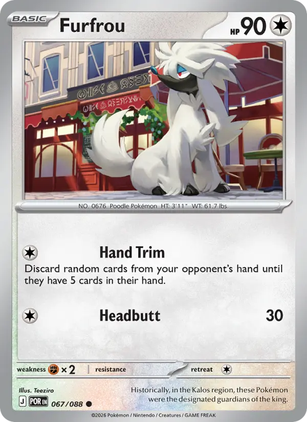 Losse Pokémonkaart 067/088 - Furfrou - Perfect Order - [Common]