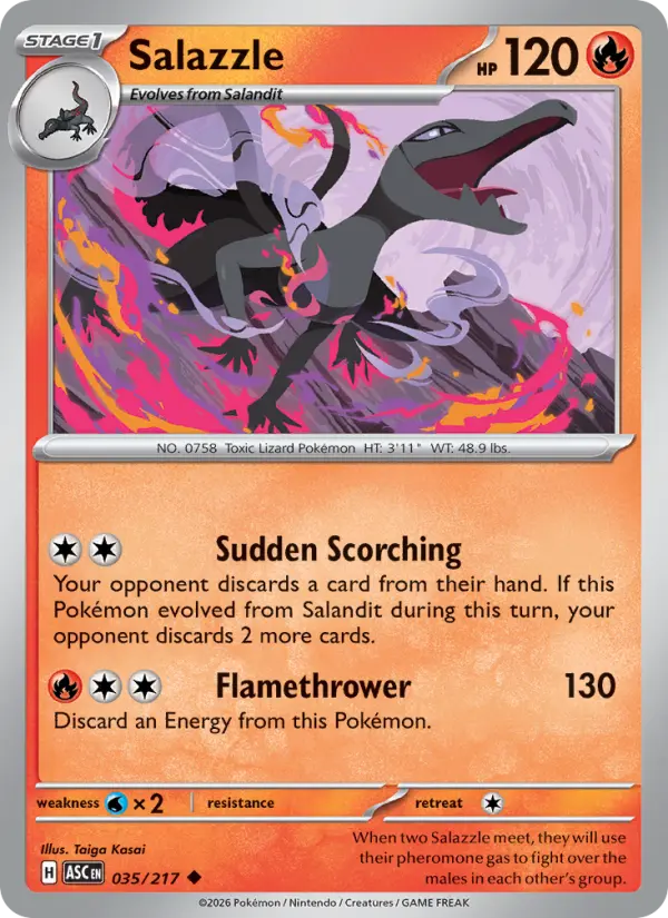 Losse Pokémonkaart 035/217 - Salazzle - Ascended Heroes - [Uncommon] - Quickball Reverse Holo